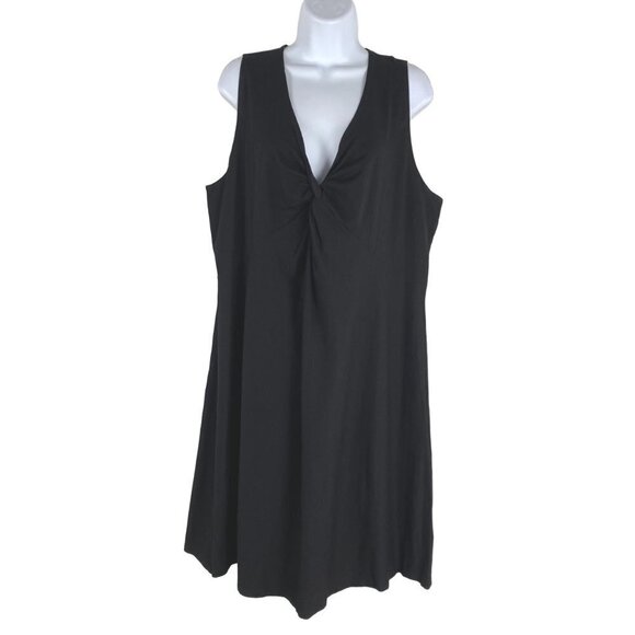 Eileen Fisher Dress XL Black Lightweight Washable Stretch Crepe NWT DR-1279 - Picture 1 of 8